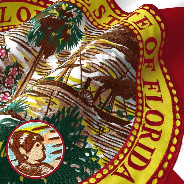 G128 2 Pack: Florida FL State Flag | 4x6 Ft | StormFlyer Series Embroidered 220GSM Spun Polyester | Embroidered Design, Indoor/Outdoor, Brass Grommets, Heavy Duty, All Weather - Image 2