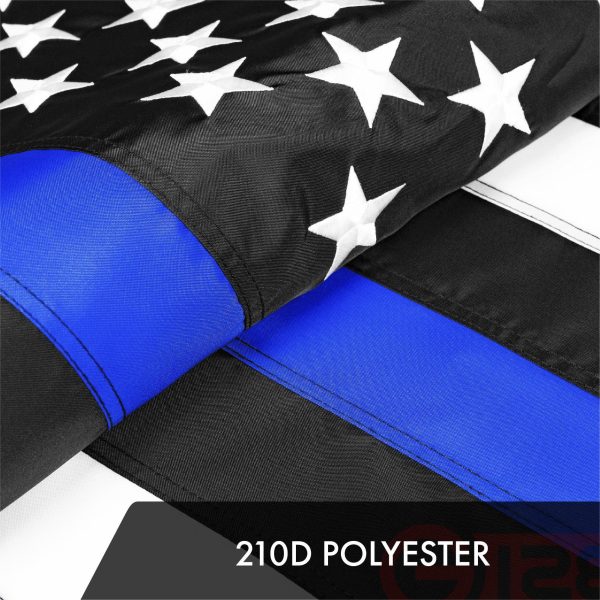 G128 Thin Blue Line Flag | 20x30 In | ToughWeave Series Embroidered 300D Polyester | Duty and Honor Flag, Embroidered Design, Indoor/Outdoor, Brass Grommets - Image 4