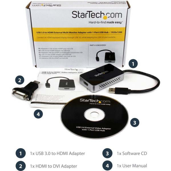 StarTech.com USB 3.0 to HDMI Adapter w/ 1x USB, USB to VGA Monitor Converter for Windows (no support for macOS/ChromeOS/Linux) - TAA - Image 10