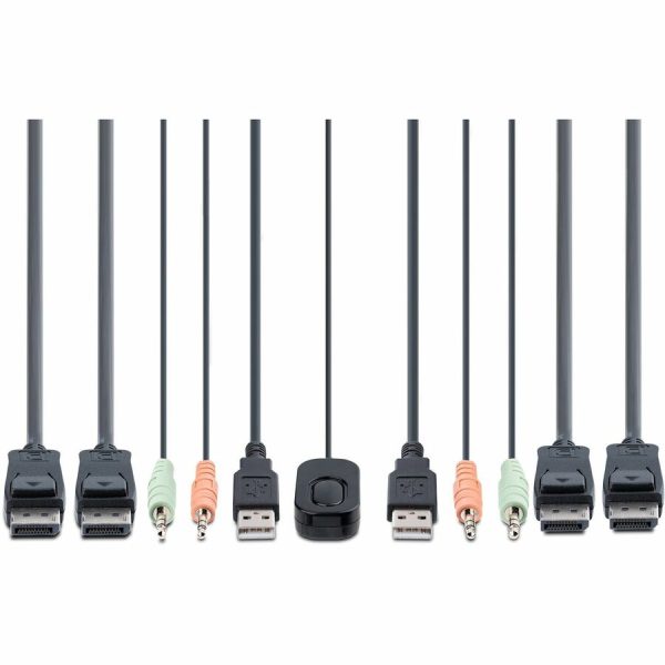 StarTech.com 2-Port Dual-Monitor DisplayPort Cable KVM Switch, 4K 60Hz, Compact KVM with 5ft/1.5m Integrated Host Cables, Bus Powered - Image 5