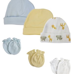 Baby Boys Caps And Mittens (pack Of 6) Nc_0375