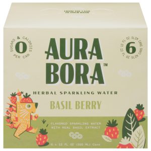 Aura Bora - Spk Water Basil Berry 6 Pack - Case of 4-6/12 FZ