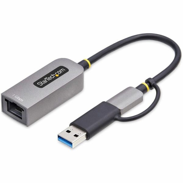 StarTech.com USB-C to to Ethernet Adapter with USB-A Dongle, 10/100/1000Mbps, USB 3.0 to Gigabit Network Adapter, Windows/macOS/Linux - Image 2