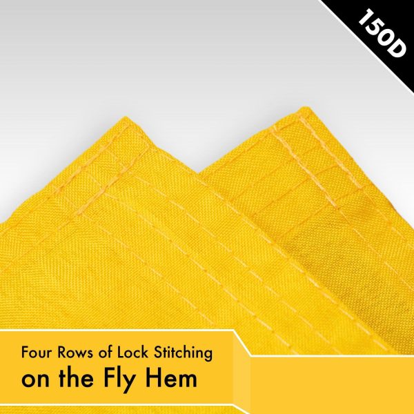 G128 10 Pack: Solid Golden Yellow Color Flag | 2.5x4 Ft | LiteWeave Pro Series Printed 150D Polyester | Indoor/Outdoor, Vibrant Colors, Brass Grommets, Thicker and More Durable Than 100D 75D Polyester - Image 5