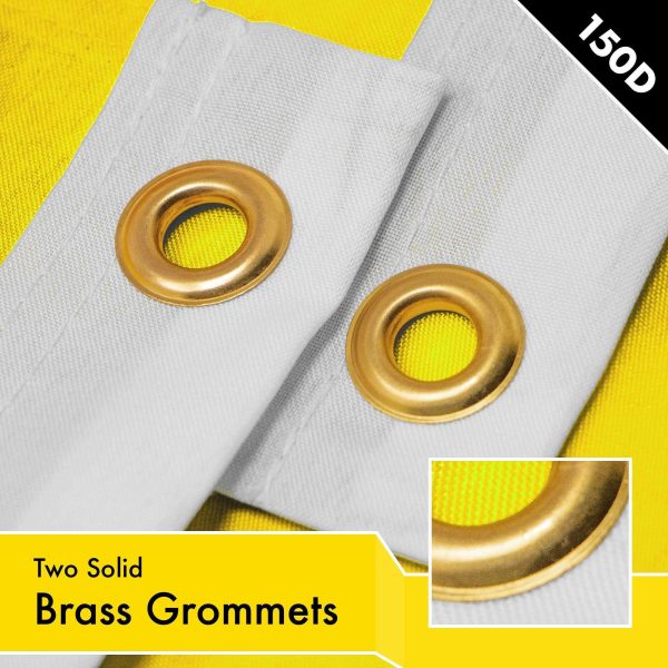 G128 10 Pack: Solid Yellow Color Flag | 2.5x4 Ft | LiteWeave Pro Series Printed 150D Polyester | Indoor/Outdoor, Vibrant Colors, Brass Grommets, Thicker and More Durable Than 100D 75D Polyester - Image 2