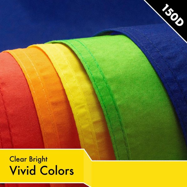 G128 10 Pack: Solid Yellow Color Flag | 2.5x4 Ft | LiteWeave Pro Series Printed 150D Polyester | Indoor/Outdoor, Vibrant Colors, Brass Grommets, Thicker and More Durable Than 100D 75D Polyester - Image 3