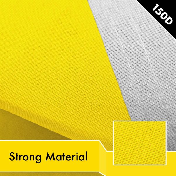 G128 10 Pack: Solid Yellow Color Flag | 2.5x4 Ft | LiteWeave Pro Series Printed 150D Polyester | Indoor/Outdoor, Vibrant Colors, Brass Grommets, Thicker and More Durable Than 100D 75D Polyester - Image 4