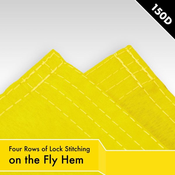 G128 10 Pack: Solid Yellow Color Flag | 2.5x4 Ft | LiteWeave Pro Series Printed 150D Polyester | Indoor/Outdoor, Vibrant Colors, Brass Grommets, Thicker and More Durable Than 100D 75D Polyester - Image 5