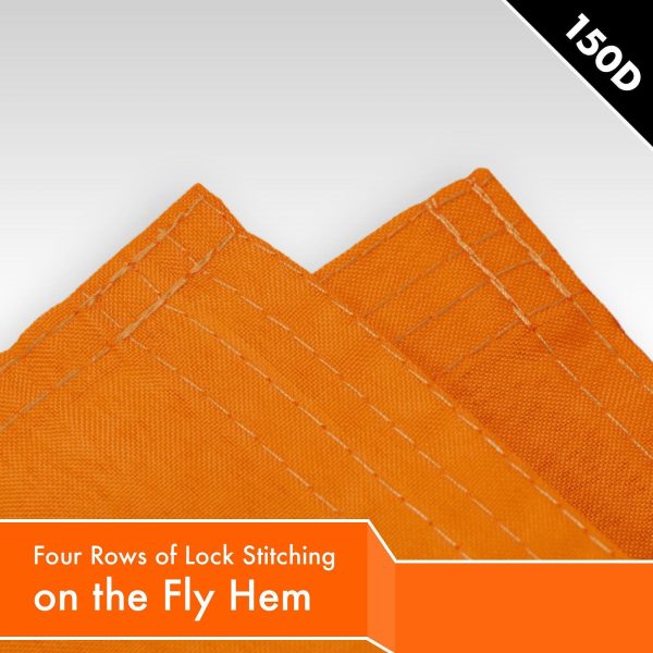 G128 10 Pack: Solid Orange Color Flag | 2.5x4 Ft | LiteWeave Pro Series Printed 150D Polyester | Indoor/Outdoor, Vibrant Colors, Brass Grommets, Thicker and More Durable Than 100D 75D Polyester - Image 5