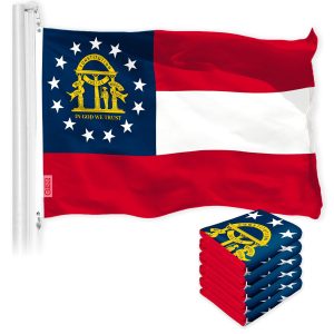Georgia GA State Flag 3x5 Ft 5-Pack 150D Printed Polyester By G128