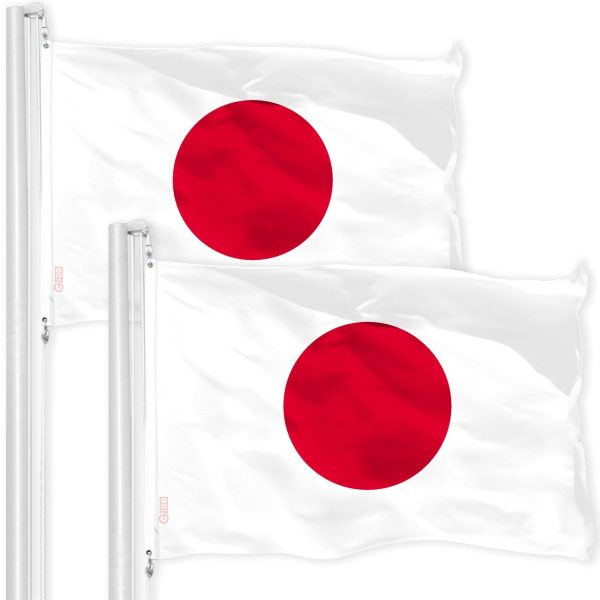 Japan Japanese Flag 3x5 Ft 2-Pack 150D Printed Polyester By G128