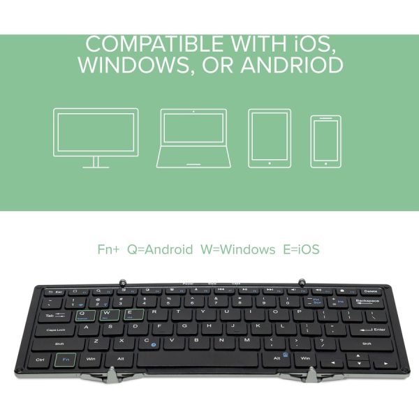 Plugable Foldable Bluetooth Keyboard Compatible with iPad, iPhones, Android, and Windows - Image 4
