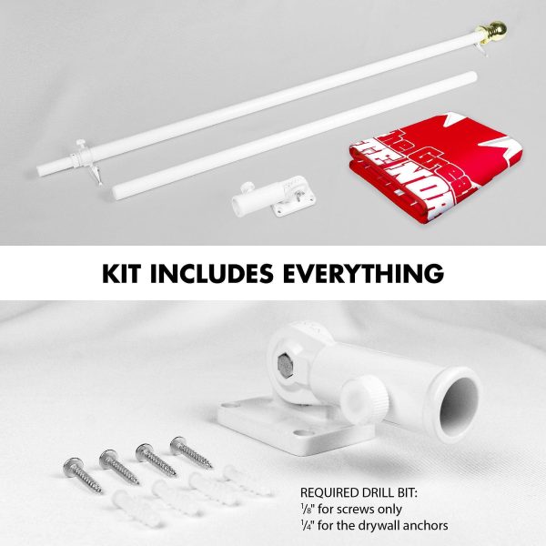 G128 Combo Pack: 6 Ft Tangle Free Aluminum Spinning Flagpole (White) & Canada Canadian The Great White North Flag 3x5 Ft, LiteWeave Pro Series Printed 150D Polyester | Pole with Flag Included - Image 2