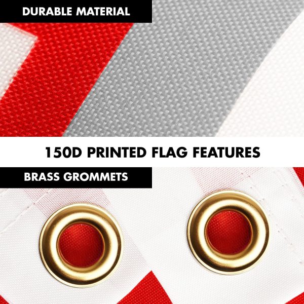 G128 Combo Pack: 6 Ft Tangle Free Aluminum Spinning Flagpole (White) & Canada Canadian The Great White North Flag 3x5 Ft, LiteWeave Pro Series Printed 150D Polyester | Pole with Flag Included - Image 4