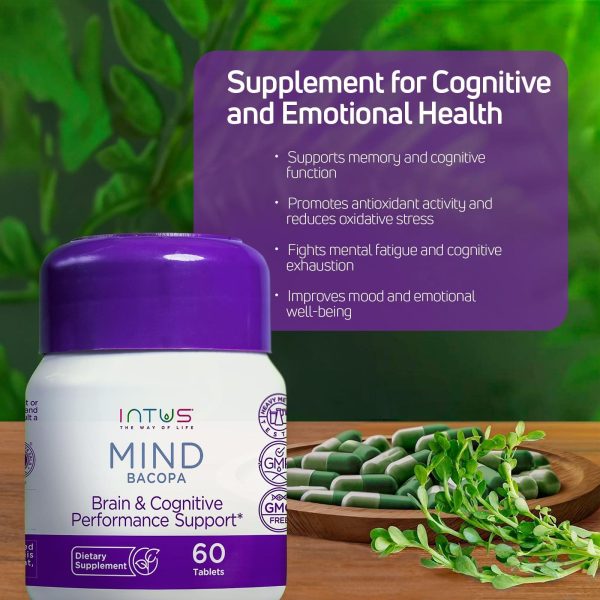 Intus Mind Bacopa Supplement – Ayurvedic Herbal Capsules with Brahmi Extract – Traditional Wellness Formula – Rich in Natural Antioxidants for Daily Health & Balance – 60 Capsules - Image 2