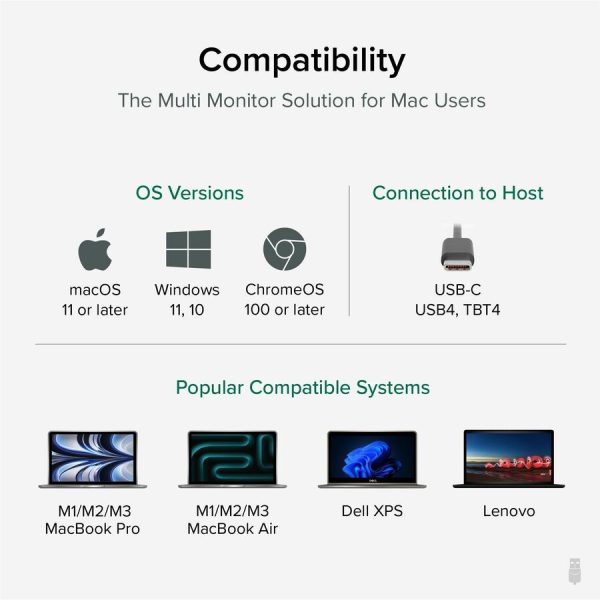 Plugable USB C Laptop Docking Station, Dual Monitor 4K 60Hz for Apple Mac M1/M2/M3, 2x HDMI or 2x DisplayPort - Image 6