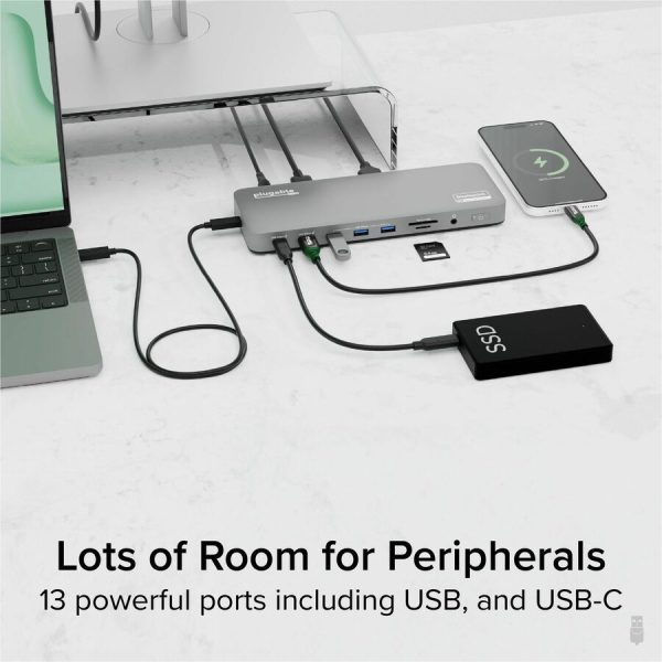 Plugable USB C Laptop Docking Station, Dual Monitor 4K 60Hz for Apple Mac M1/M2/M3, 2x HDMI or 2x DisplayPort - Image 7