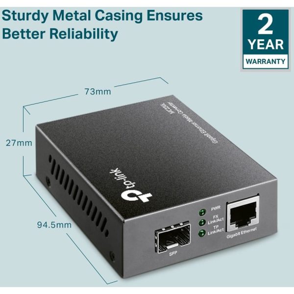 TP-LINK MC220L - Gigabit SFP to RJ45 Fiber Media Converter - Image 4