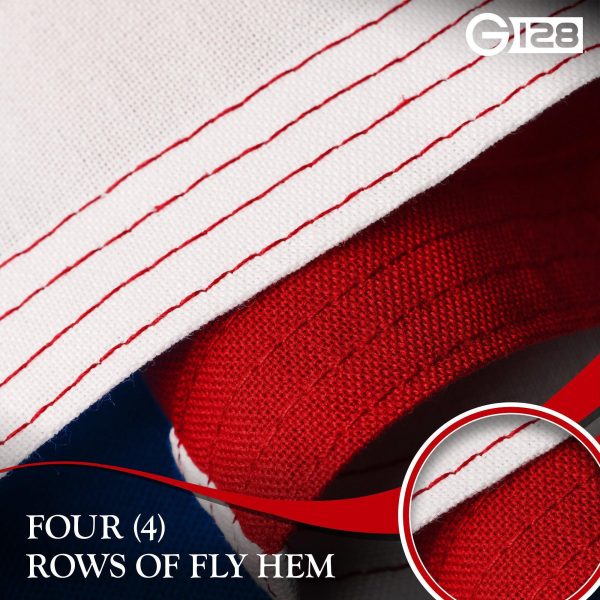 G128 5 Pack: Puerto Rico Puerto Rican Flag | 2x3 Ft | StormFlyer Series Embroidered 220GSM Spun Polyester | Embroidered Design, Indoor/Outdoor, Brass Grommets, Heavy Duty, All Weather - Image 4
