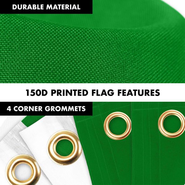 G128 Combo Pack: 6 Ft Tangle Free Aluminum Spinning Flagpole (White) & Italy Italian Flag 3x5 Ft, LiteWeave Pro Series Printed 150D Polyester, 4 Corner Brass Grommets | Pole with Flag Included - Image 4