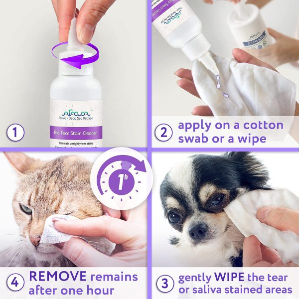 Arava   Tear Stain Remover   Eye Stain Cleaner for Dogs & Cats   Natural Ingredients & 26 Dead Sea Minerals   Safe & Effective for Pets   Removes Tear & Saliva Stains & Prevents New Ones - Image 4