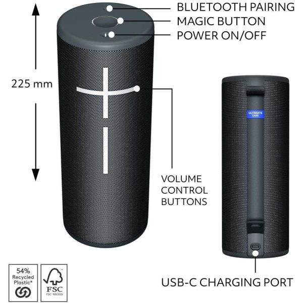 Ultimate Ears MEGABOOM 4 Portable Waterproof Bluetooth Speaker With Powerful 360-Degree Sound and Thundering Bass, Floating Speaker With 20-Hour Battery and 147ft (45m) Range, Black - Image 5