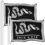 Join, or Die Black Flag 3x5 Ft 2-Pack Printed 150D Polyester By G128