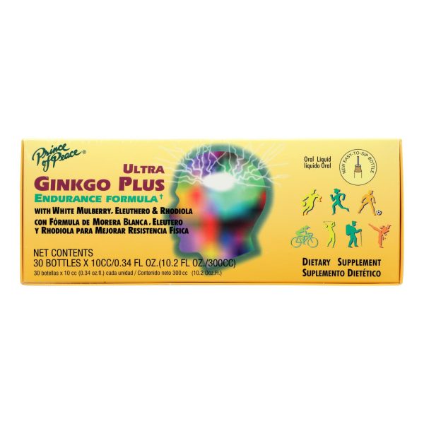 Prince of Peace Ultra Gingko Plus Endurance Formula - with Eleuthero and Rhodiola - 10 cc - 30 Vials - Image 3