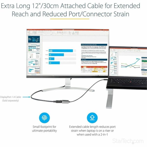 USB C to DisplayPort Adapter, 8K/4K 60Hz USB-C to DisplayPort 1.4 Adapter, DSC, USB Type-C to DP Video Converter, w/12" Cable - Image 4