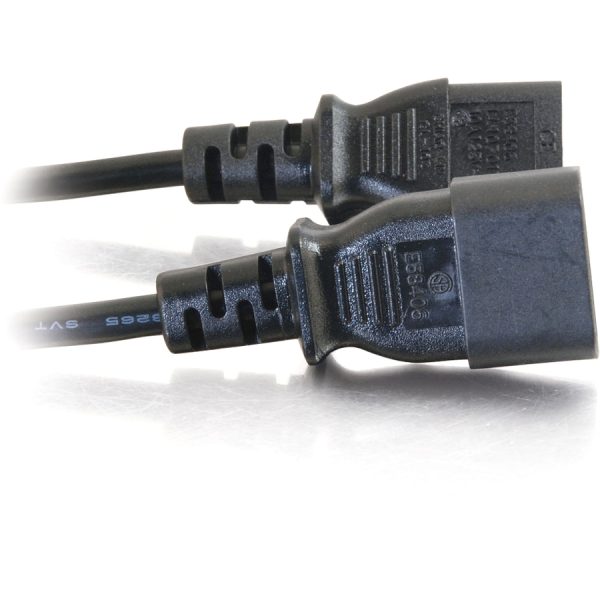 C2G 2ft 18 AWG Computer Power Extension Cord (IEC320C14 to IEC320C13) - Image 3