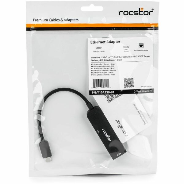 Rocstor Premium USB-C to 2.5 Gb Ethernet with USB-C 100W Power Delivery PD 3.0 Adapter - Image 7