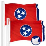 G128 2 Pack: Tennessee TN State Flag | 4x6 Ft | ToughWeave Series Embroidered 300D Polyester | Embroidered Design, Indoor/Outdoor, Brass Grommets