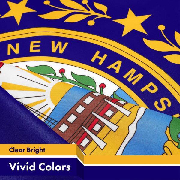 G128 2 Pack: New Hampshire NH State Flag | 3x5 Ft | Printed 150D Polyester - Indoor/Outdoor, Vibrant Colors, Brass Grommets, Quality Polyester, Much Thicker More Durable Than 100D 75D Polyester - Image 3