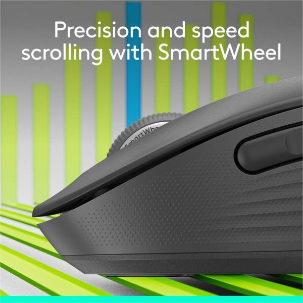 Logitech Signature M650 L Full Size Wireless Mouse - For Large Sized Hands, 2-Year Battery, Silent Clicks, Graphite - Image 2