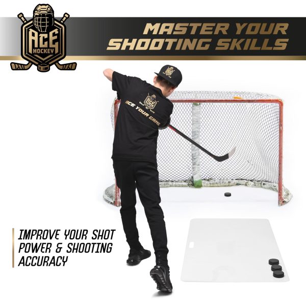 Shooting Pad 24” x 48”   Shoot Like on Real Ice   Practice Shooting Stickhandling Passing Skills on 8 sqft   Convenient Off Ice Training   Easy to Carry   Synthetic Ice Mat - Image 3
