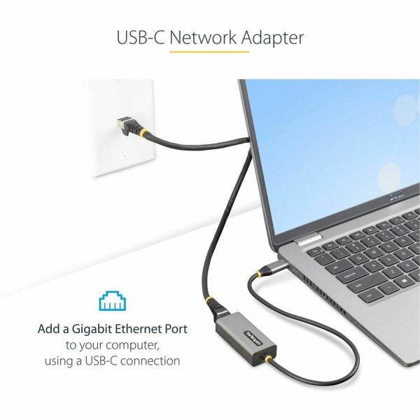 StarTech.com USB-C to Ethernet Adapter, 10/100/1000 Mbps, Gigabit Network Adapter, ASIX AX88179A, 1ft/30cm Cable, Windows/macOS/Linux - Image 2