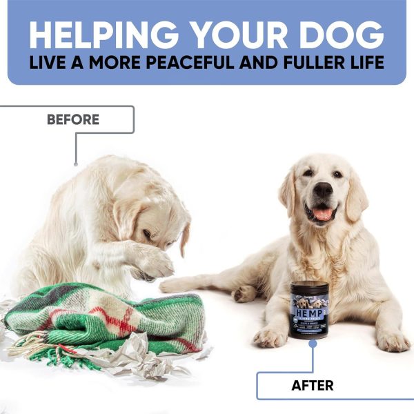 Kinpur Pet Care Calming Chews for Dogs - Dog Calming Treats with Hemp Oil, Valerian Root, Vitamin B - Dog Anxiety Relief, Separation, Fireworks, Thunderstorms, Vet - All Breeds 180 Beef Flavor Chews - Image 4