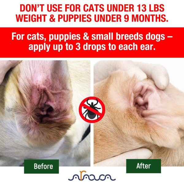 Arava Natural Ear Mite Treatment   for Dogs & Cats   Pet Ear Mites Infection Cleaner   Treat Inaccessible Areas & Prevent Infections   NOT for Cats Under 13 LBS & Puppies Under 9 Months - Image 2