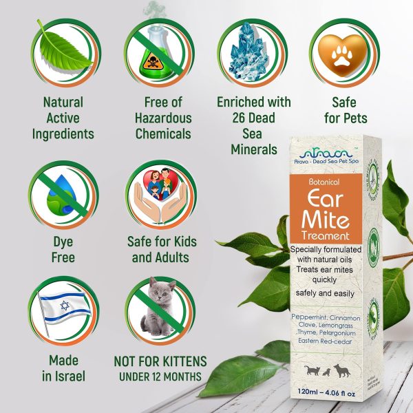 Arava Natural Ear Mite Treatment   for Dogs & Cats   Pet Ear Mites Infection Cleaner   Treat Inaccessible Areas & Prevent Infections   NOT for Cats Under 13 LBS & Puppies Under 9 Months - Image 6