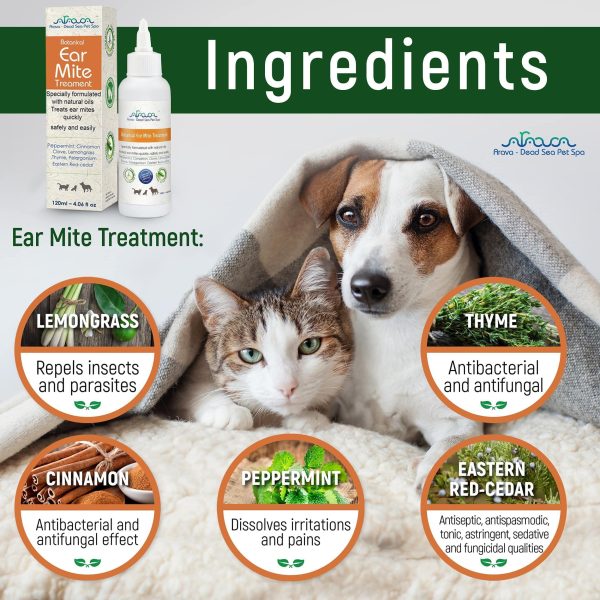 Arava Natural Ear Mite Treatment   for Dogs & Cats   Pet Ear Mites Infection Cleaner   Treat Inaccessible Areas & Prevent Infections   NOT for Cats Under 13 LBS & Puppies Under 9 Months - Image 7