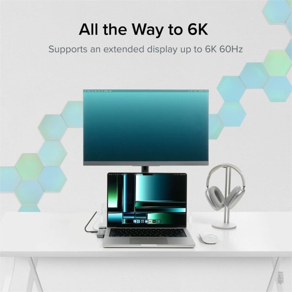 Plugable 5-in-1 USB C Hub Multiport Adapter for MacBook Pro 14/16 Inch and Macbook Air M2, designed for Magsafe - Image 4
