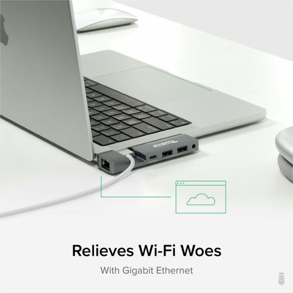 Plugable 5-in-1 USB C Hub Multiport Adapter for MacBook Pro 14/16 Inch and Macbook Air M2, designed for Magsafe - Image 7