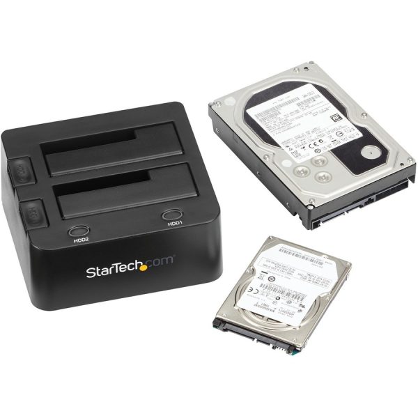 StarTech.com Dual-Bay USB 3.0 to SATA Hard Drive Docking Station, 2.5/3.5" SATA I/II/III, SSD/HDD Dock, USB Hard Drive Bay, Top-Loading - Image 5