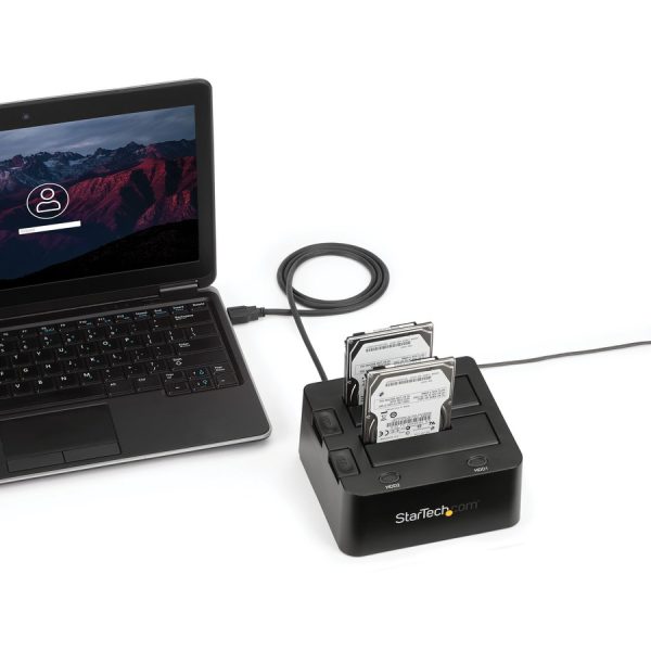 StarTech.com Dual-Bay USB 3.0 to SATA Hard Drive Docking Station, 2.5/3.5" SATA I/II/III, SSD/HDD Dock, USB Hard Drive Bay, Top-Loading - Image 6