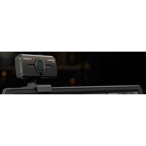 Creative Live! Cam Sync V3 2K QHD USB Webcam with 4X Digital Zoom (4 Zoom Modes from Wide Angle to Narrow Portrait View), Privacy Lens, 2 Mics, for PC and Mac - Image 2