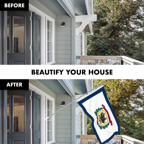 G128 Combo Pack: 6 Ft Tangle Free Spinning Flagpole (Silver) & West Virginia Flag 3x5 Ft Printed 150D Polyester, Brass Grommets (Flag Included) Aluminum Flag Pole - Image 3
