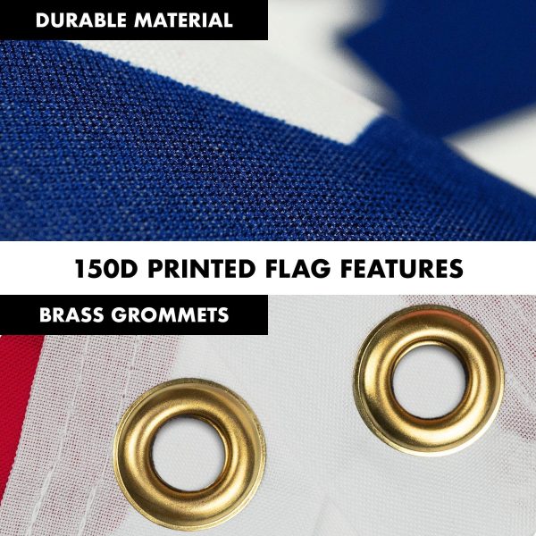 G128 Combo Pack: 6 Feet Tangle Free Spinning Flagpole (White) Arkansas AR State Flag 3x5 ft Printed 150D Brass Grommets (Flag Included) Aluminum Flag Pole - Image 4