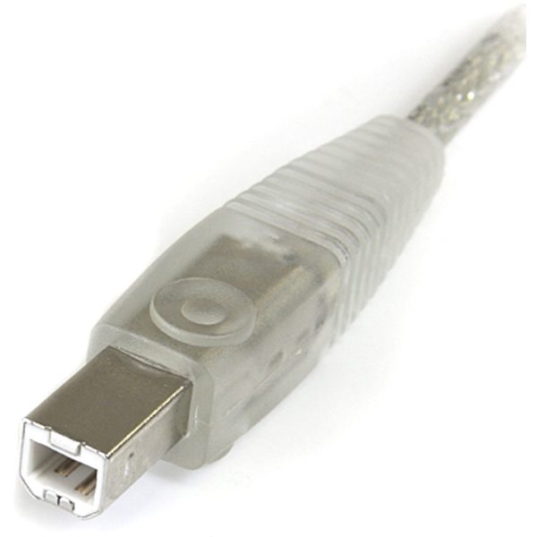StarTech.com - Transparent USB 2.0 cable - 4 pin USB Type A (M) - 4 pin USB Type B (M) - ( USB / Hi-Speed USB ) - 15 ft - Image 3