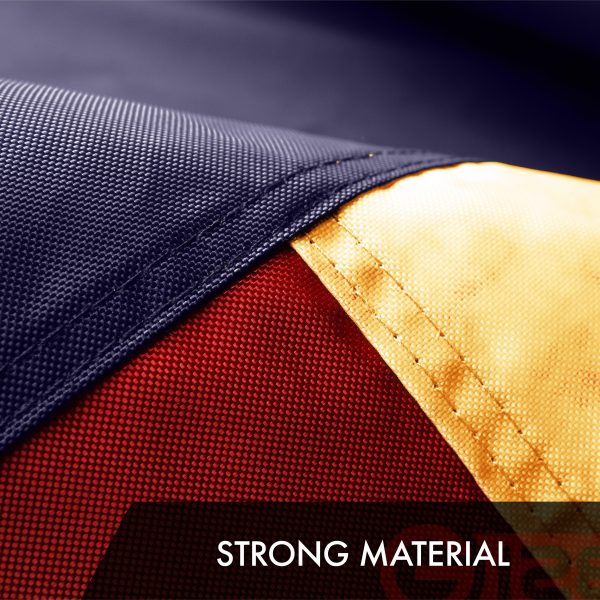 G128 2 Pack: Texas Tea-Stained TX State Flag | 6x10 Ft | ToughWeave Pro Series Embroidered 420D Polyester | Embroidered Design, Indoor/Outdoor, Brass Grommets, High Quality - Image 5
