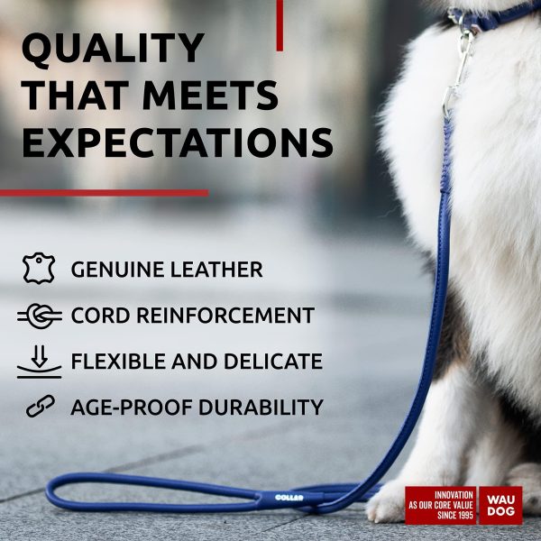 Rolled Leather Dog Leash 4Ft * 0.5 in for Small Medium and Large Dogs   Heavy Duty Leather Puppy Leash for Outdoor Walking Running Training   Strong Dog Leashes for Large Breed Dogs (Purple) - Image 3